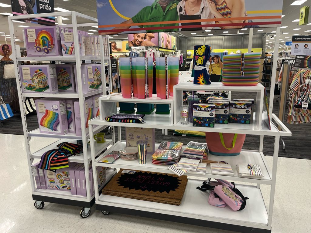 Target's indoor and outdoor pride decor